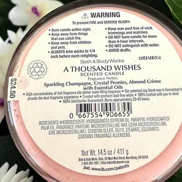 NWT Bath & Body Works A THOUSAND WISHES Large 3-Wick Candle 14.5 oz - Picture 5 of 8